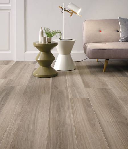 Wood effect floor tiles smokey grey - Full body porcelain stoneware ◇